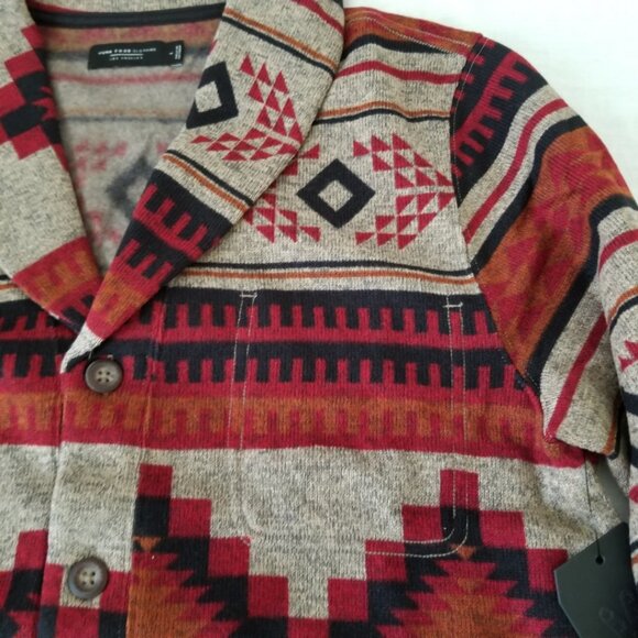 NWT! Soft & Comfy Long-Sleeve Sweater Coat w/Southwestern Design & Button Close - Picture 5 of 15